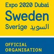 Logo för Expo 2020 Dubai i gult och blått